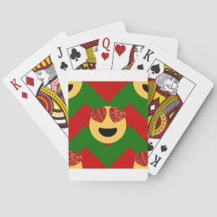 christmas heart eye emoji playing cards