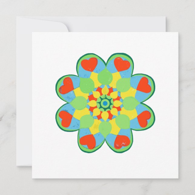 Christmas Heart Mandala  Card (Front)
