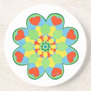 Christmas Heart Mandala Coaster