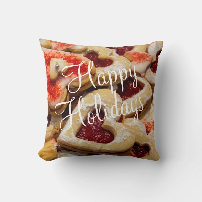Christmas Heart Shaped Sugar Cookie Cushion (Front)