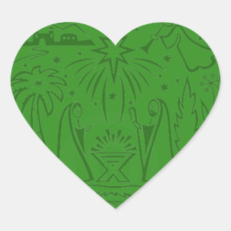 Christmas heart sticker