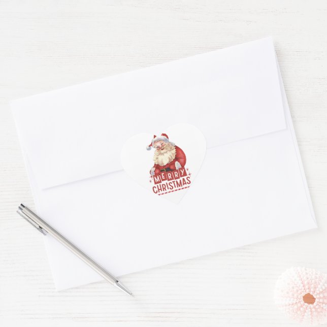 Christmas Heart Stickers (Envelope)