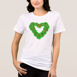 Christmas Heart Wreath Tri-Blend Shirt