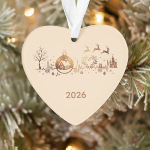 Christmas Heartbeat Holiday Design Ornament