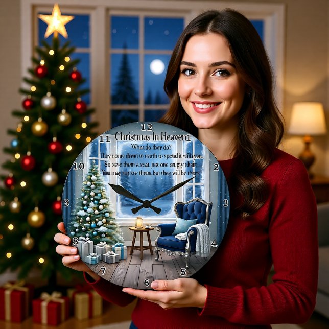 Christmas Heaven Empty Chair Large Clock (Creator Uploaded)