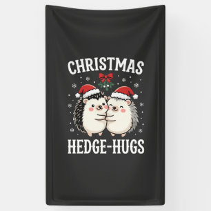 Christmas Hedge-Hugs Cute Hedgehog Holiday Banner