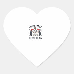 Christmas Hedge-Hugs Cute Hedgehog Holiday Design Heart Sticker
