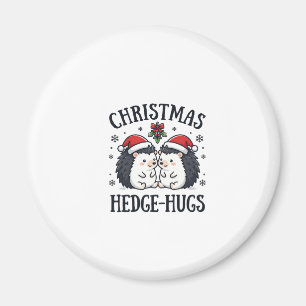 Christmas Hedge-Hugs Cute Hedgehog Holiday Design Magnet