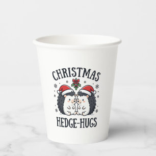 Christmas Hedge-Hugs Cute Hedgehog Holiday Design Paper Cups