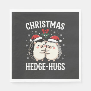 Christmas Hedge-Hugs Cute Hedgehog Holiday Napkin