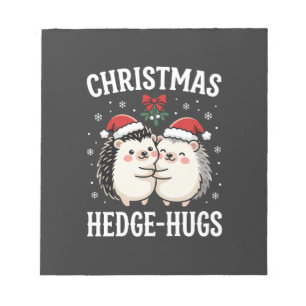 Christmas Hedge-Hugs Cute Hedgehog Holiday Notepad