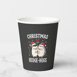 Christmas Hedge-Hugs Cute Hedgehog Holiday Paper Cups