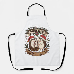 Christmas Hedge Hugs Hedgehogs Santa Hats Snowflak Apron