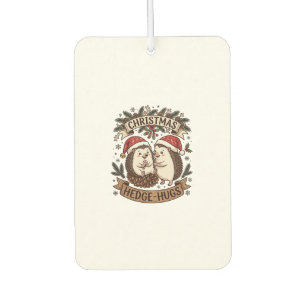 Christmas Hedge Hugs Hedgehogs Santa Hats Snowflak Car Air Freshener