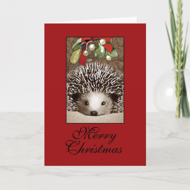 Christmas Hedgehog Card (Front)