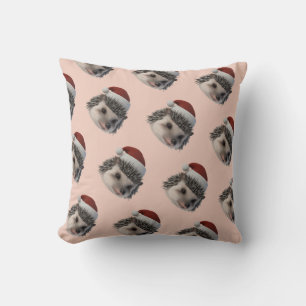 Christmas Hedgehog Or Opossum Wearing Santa Costum Cushion