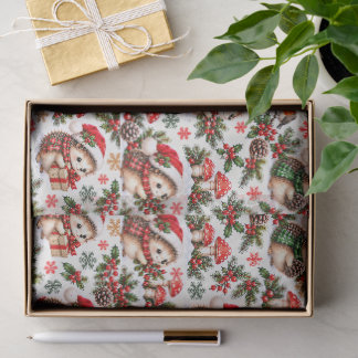 Christmas Hedgehog Woodland Wishes Tissue Paper