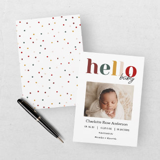 Christmas Hello Baby Photo Birth Announcement