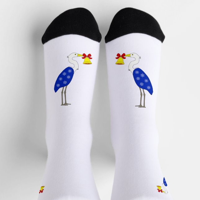 Christmas Heron Crew Socks (Top)
