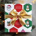 Christmas Hexagon Santa Tree Snowman Ornament Icon Wrapping Paper<br><div class="desc">Christmas Hexagon Santa Tree Snowman Ornament Icon Wrapping Paper</div>