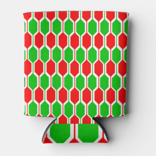 Christmas Hexagons Can Cooler (Front)