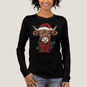 Christmas Highland Cow Bubblegum 2025 Tri-Blend Shirt