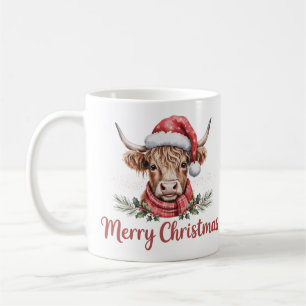 Christmas Highland Cow Festive Holiday Coffee Mug
