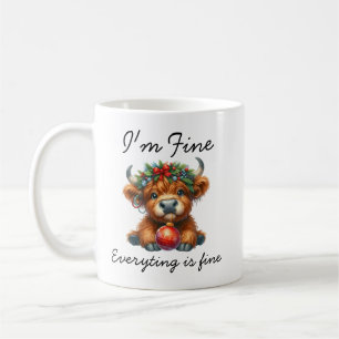 Christmas Highland Cow Festive Holiday Coffee Mug