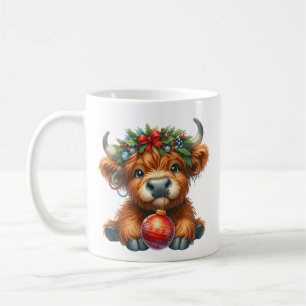 Christmas Highland Cow Festive Holiday Coffee Mug