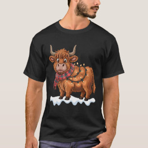 Christmas Highland Cow Funny Farm Animal Lover Xma T-Shirt