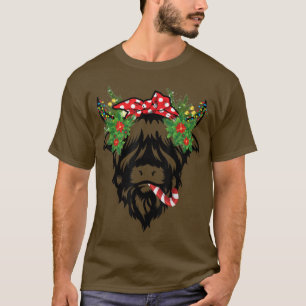 Christmas Highland Cow Funny Farm Animal  T-Shirt