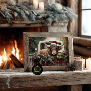 Christmas Highland Cow Rustic Truck Decoupage  Tissue Paper