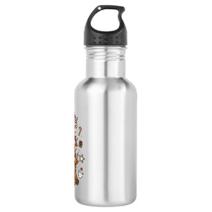 Christmas Highland Cow Stack Vintage Engraving Des 532 Ml Water Bottle