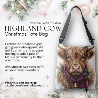 Christmas Highland Cow Tote Bag