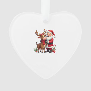 Christmas Highland Cow With Santa Scottish Vintage Ornament