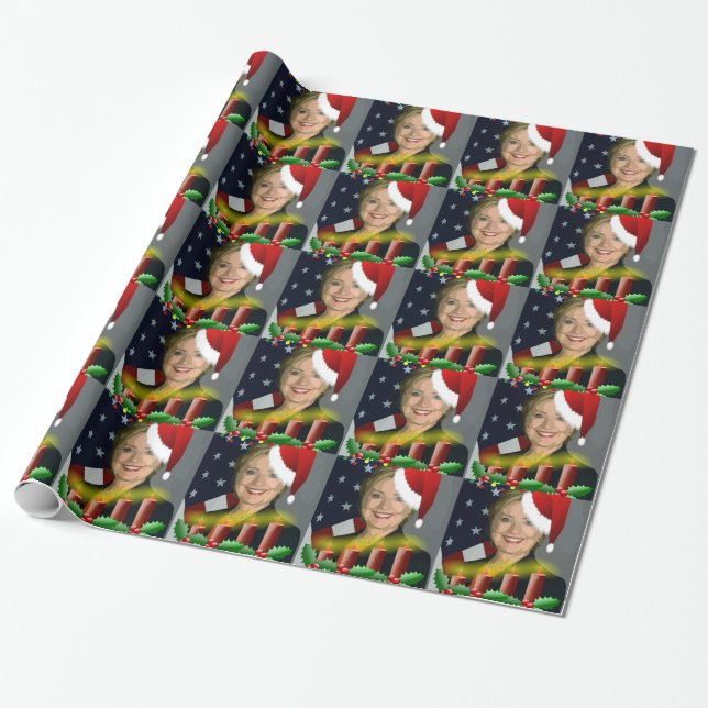christmas hillary clinton wrapping paper (Unrolled)