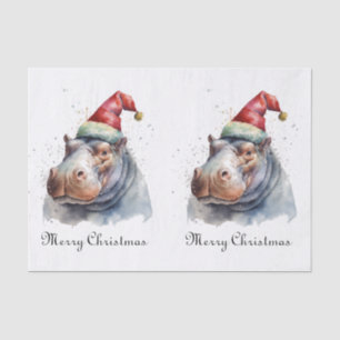 Christmas Hippo, customisable Tissue Paper