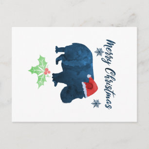 Christmas Hippo Postcard