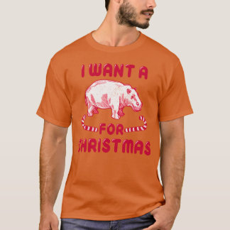 Christmas Hippo Vintage Retro Christmas friend T-Shirt