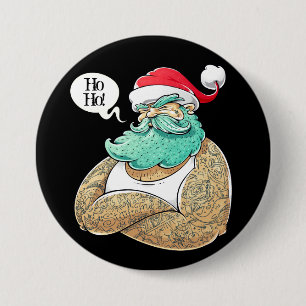 Christmas Hipsta Santa Claus 7.5 Cm Round Badge