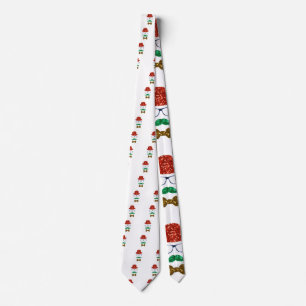 christmas hipster moustache tie