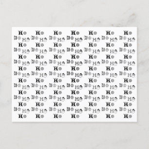Christmas Ho Ho Ho black and white pattern cute  Postcard