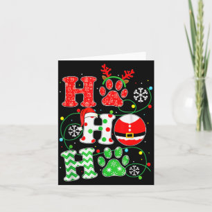 Christmas Ho Ho Ho Dog Paw Gift For Dog Lover Funn Card