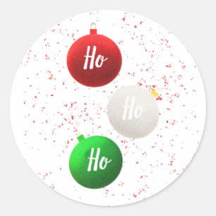 Christmas Ho Ho Ho Ornament Round Stickers