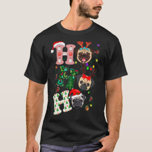 Christmas Ho Ho Ho Pug Dog For Dog Xmas T-Shirt