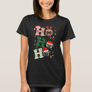 Christmas Ho Ho Ho Pug Dog For Dog Xmas T-Shirt