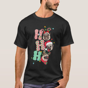 Christmas Ho Ho Ho Pug Dog  For Dog   Xmas T-Shirt