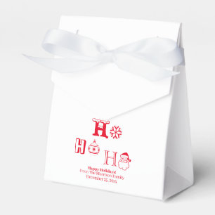 Christmas Ho Ho Ho red custom name date cute Favour Box