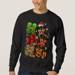 Christmas Ho Ho Ho Rottweiler Dog For Dog Lover Fu Sweatshirt