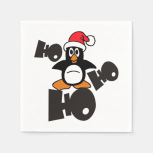 Christmas - Ho Ho Ho Santa Claus Penguin 1 Napkin